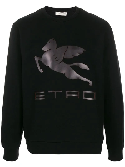 Shop Etro Printed Logo Sweatshirt In Black