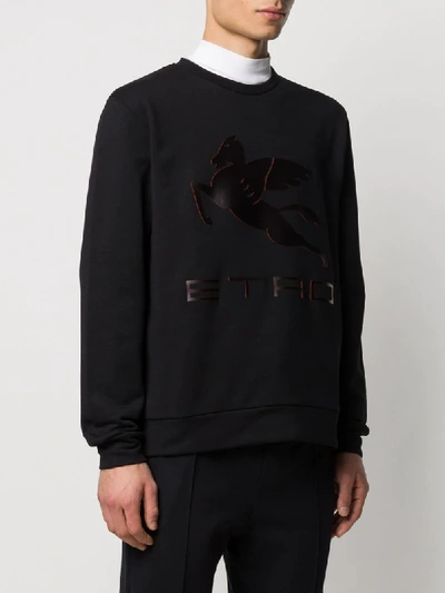 Shop Etro Printed Logo Sweatshirt In Black