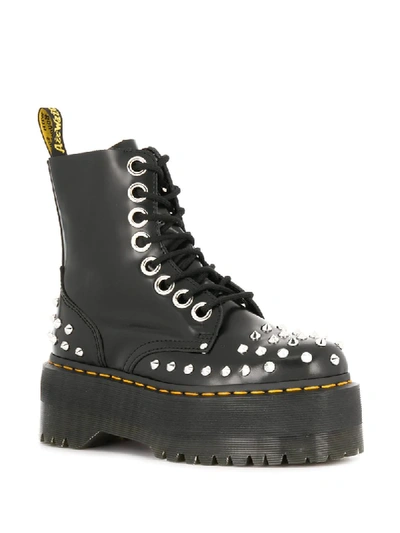 Dr. Martens Jadon Max Amphibious Boot Made Of Black Leather With Studs |  ModeSens