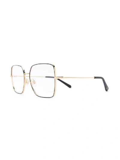 Shop Dolce & Gabbana Square Frame Glasses In Gold