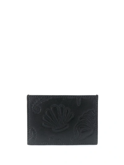 Shop Thom Browne Sea Icon Embossed Card Holder In Black