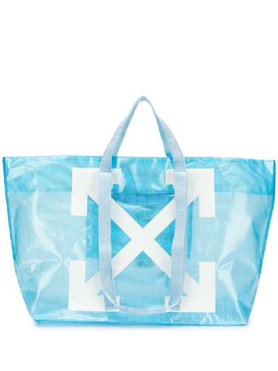 Shop Off-white Large Arrows Tote In Blue