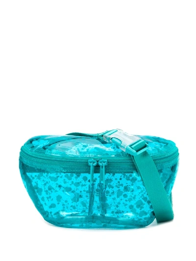 Shop Eastpak Transparent Paint Splatter Print Belt Bag In Blue