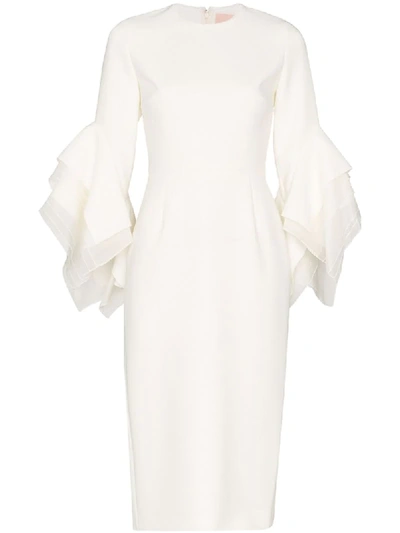 Shop Roksanda Ronda Origami-sleeve Dress In White