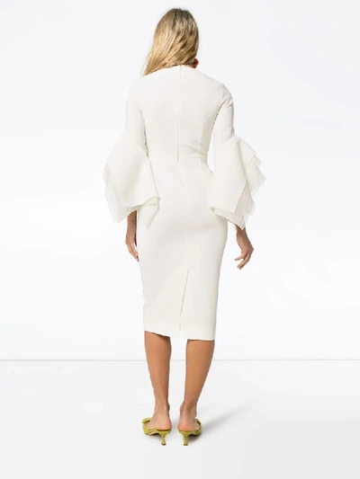 Shop Roksanda Ronda Origami-sleeve Dress In White