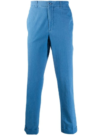 Shop Aspesi Slim Fit Chinos In Blue