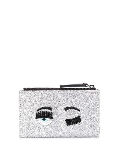 Shop Chiara Ferragni Flirting Eye Glittery Wallet In Metallic