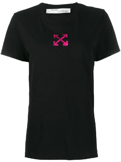 Shop Off-white Paint-effect Arrows T-shirt In Black