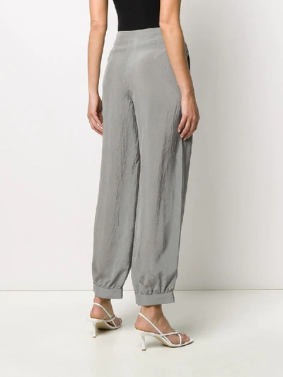 Shop Emporio Armani Pleated Harem Pants In Grey