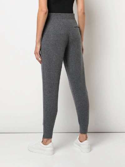 Shop Duffy Ribbed Knit Joggers In Grey