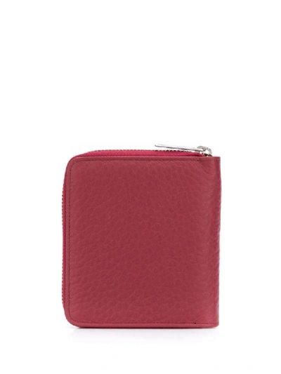Shop Orciani Leather Zip-around Wallet In Red