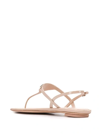 Shop Prada Thong Strap Flat Sandals In Pink
