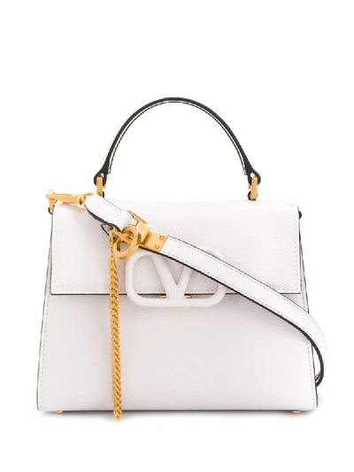 Shop Valentino Small Vsling Tote Bag In White