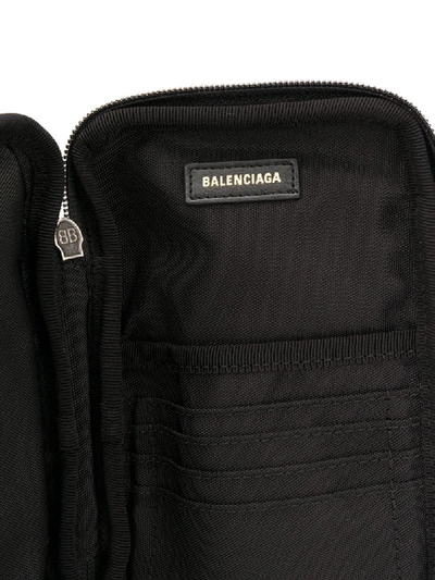 Shop Balenciaga Logo Patch Messenger Bag In Blue