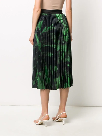 Shop Off-white Brushstroke Plissé Skirt In 1040 Black Green