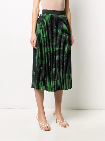 Shop Off-white Brushstroke Plissé Skirt In 1040 Black Green