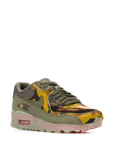 Shop Nike Air Max 90 Animal Print Sneakers In Green