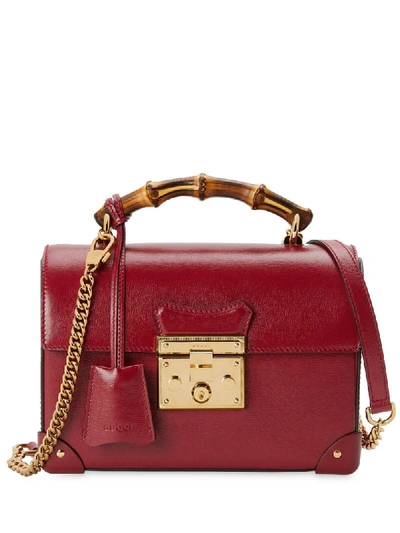 Shop Gucci Small Padlock Shoulder Bag In Red