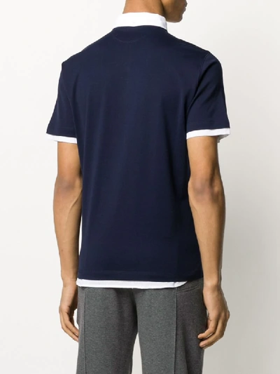 Shop Brunello Cucinelli Combined Short Sleeve Shirt In Blue