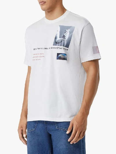 Shop Burberry Oversized Montage Print T-shirt In White