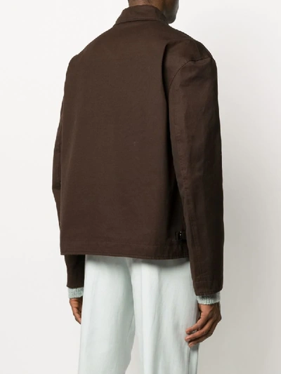Shop Acne Studios Cotton-canvas Shirt Jacket In Brown