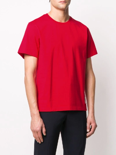 Shop Thom Browne 4-bar Tab T-shirt In Red
