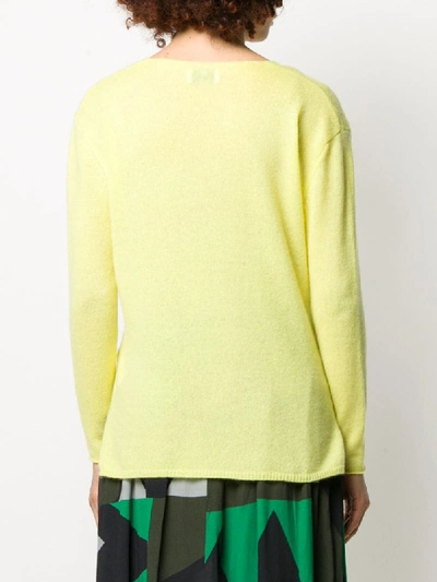 Shop Allude V-neck Cashmere Jumper In Yellow