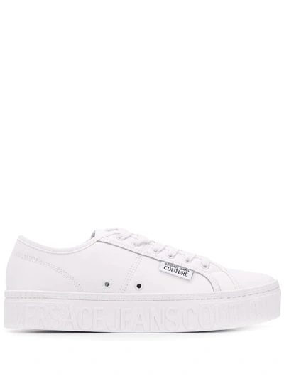 Shop Versace Jeans Couture Logo-sole Low-top Sneakers In White