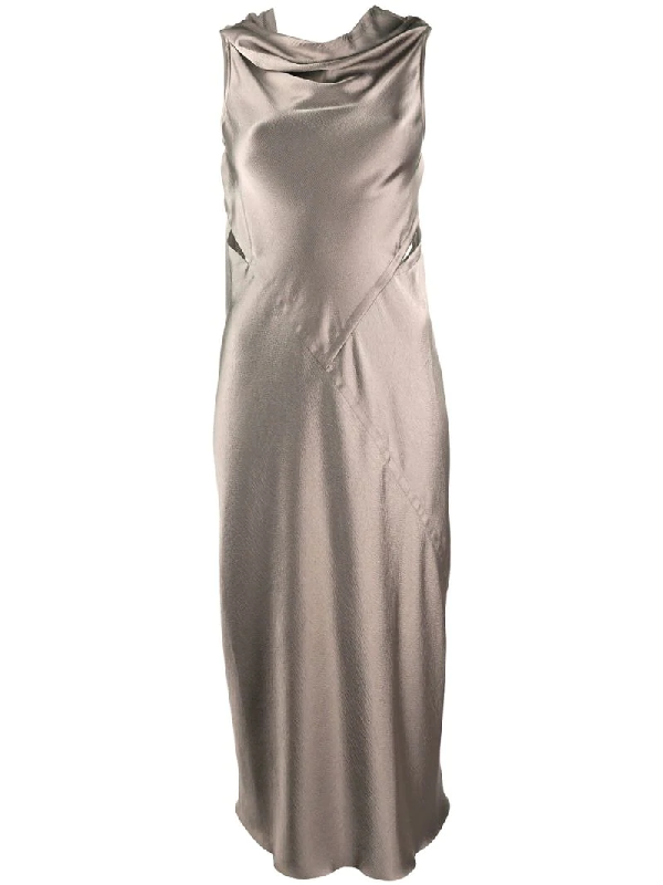 taupe satin dress