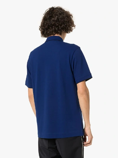 Shop Z Zegna Logo-embroidered Polo Shirt In Blue