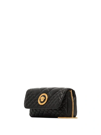 Shop Versace Mini Umhängetasche Mit Steppung In Black