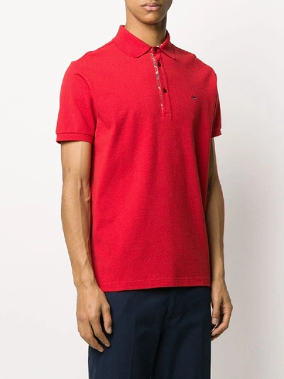 Shop Etro Logo Embroidered Polo Shirt In Red