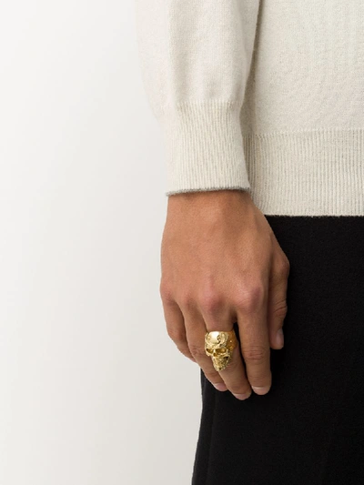 Shop The Great Frog Engraved Skull Ring In Gold