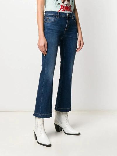 Shop Pinko Cropped Flared Jeans In Blue