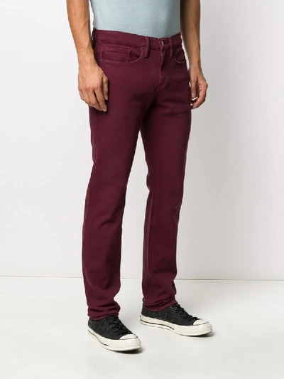 Shop Frame Slim-fit Jeans In Red
