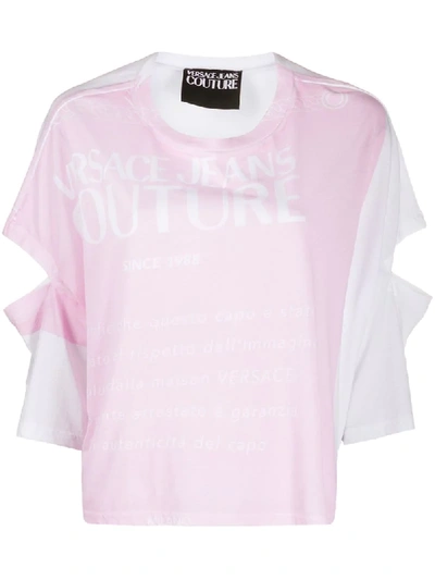 Shop Versace Jeans Couture Logo Print T-shirt In Pink