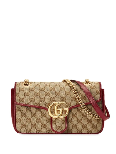 Shop Gucci Gg Marmont Shoulder Bag In Neutrals