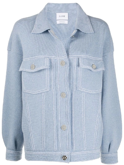 Shop Barrie Denim-inspired Cardi-jacket In Blue