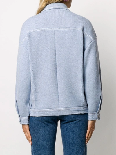 Shop Barrie Denim-inspired Cardi-jacket In Blue