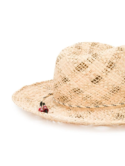 Shop Maison Michel Rose Fedora Hat In Neutrals