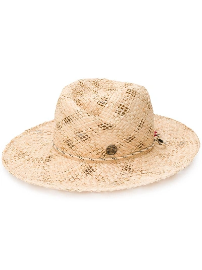 Shop Maison Michel Rose Fedora Hat In Neutrals