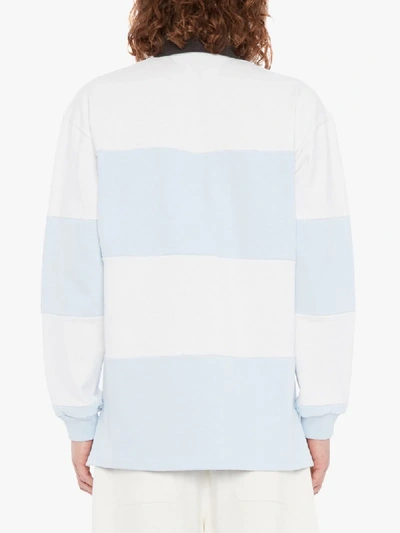 Shop Jw Anderson Panelled Rugby Polo Shirt In Blue