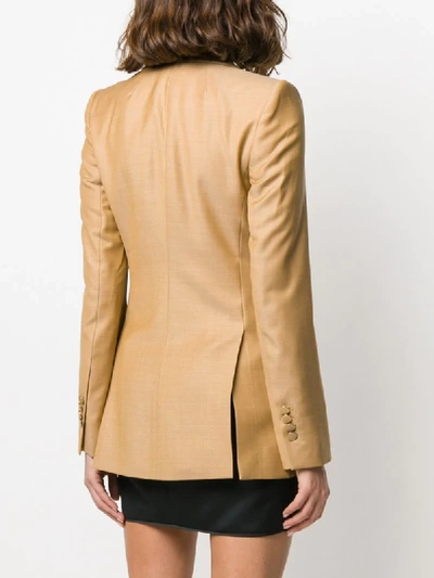 Shop Zimmermann Double Breasted Fitted Blazer In Neutrals