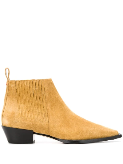 Shop Aeyde Suede Ankle Boots In Neutrals