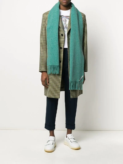 Shop Acne Studios Narrow Wool Scarf In Green