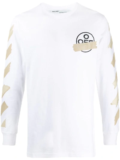 Shop Off-white Tape Arrows Long-sleeved T-shirt In White