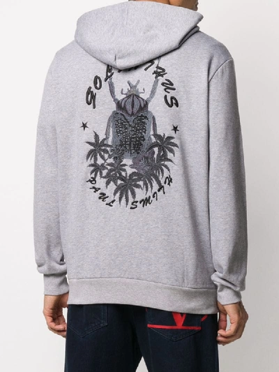 Shop Paul Smith Embroidered Logo Hoodie In Grey