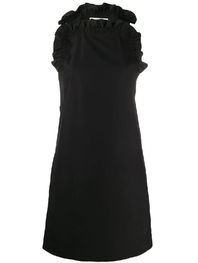 Shop Givenchy Ruffle Collar Dress In Black