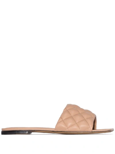 Shop Bottega Veneta Padded Flat Sandals In Brown