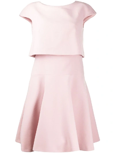 Shop Paule Ka Layered Style Flared Dress In Pink